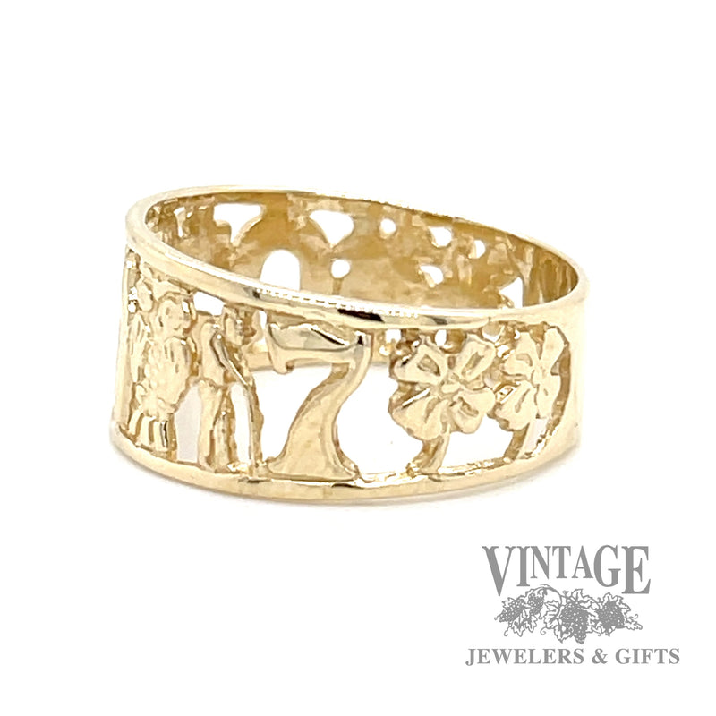 Lucky 14k gold ring side1