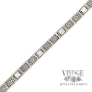 7" Antique filigree diamond 14k white gold with platinum bracelet