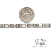 7" Antique filigree diamond 14k white gold with platinum bracelet scale