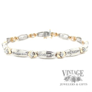 7.25" two tone 14k gold and diamond bracelet top