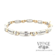 7.25" two tone 14k gold and diamond bracelet side2