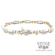7.25" two tone 14k gold and diamond bracelet bottom