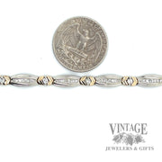 7.25" two tone 14k gold and diamond bracelet scale