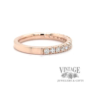 Diamond 14k rose gold ring stacker side2