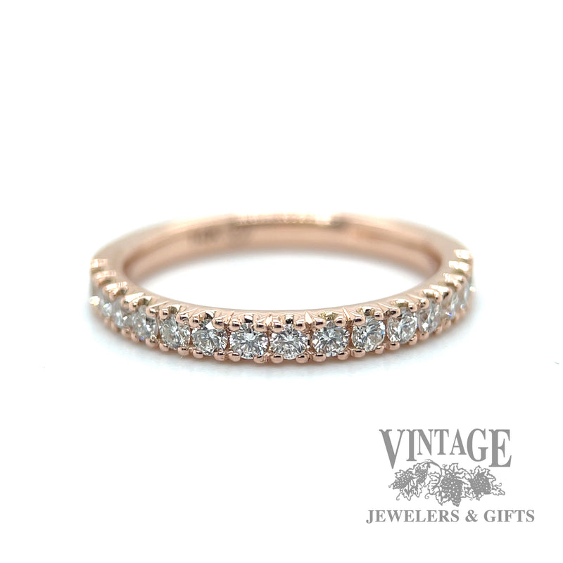 Diamond 14k rose gold ring stacker