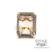 Honey quartz 14k gold cocktail ring