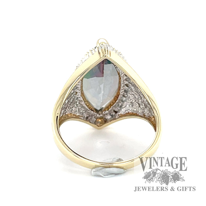 Mystic topaz and diamond 10k gold ring bottom