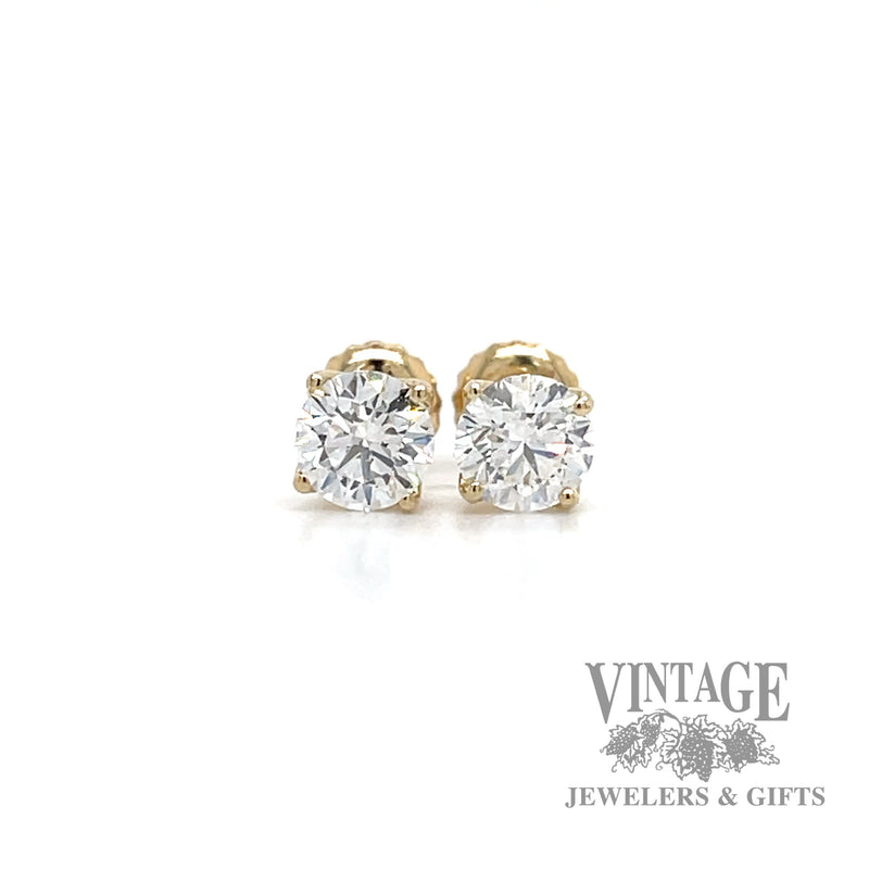 1.18 CTW lab created diamond 14k stud earrings