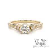 0.86 ctw natural diamond 14k gold engagement ring