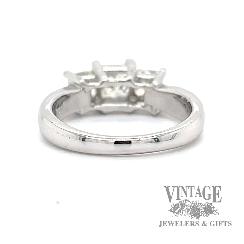 1.11 CTW natural diamond three stone 14k gold and Platinum ring bottom