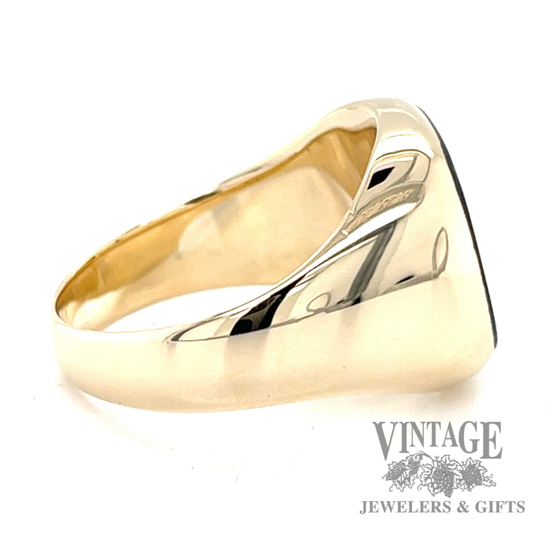 Blood stone antique 9k gold signet ring side