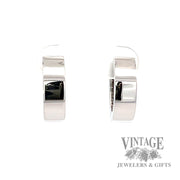 Rainbow sapphire and diamond 14kw gold huggie earrings back