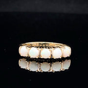 Opal 14k gold stacker ring