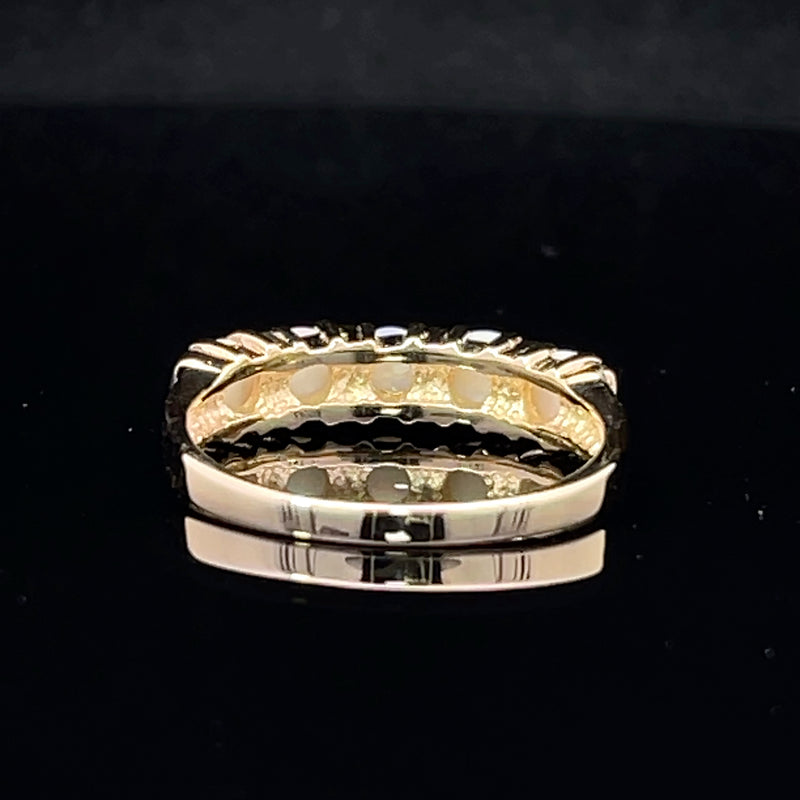 Opal 14k gold stacker ring bottom