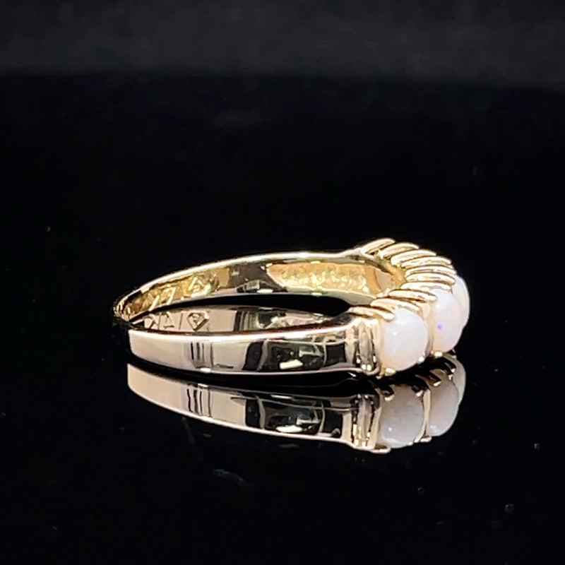Opal 14k gold stacker ring side2