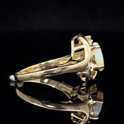 Opal and diamond 14k gold freeform ring side2