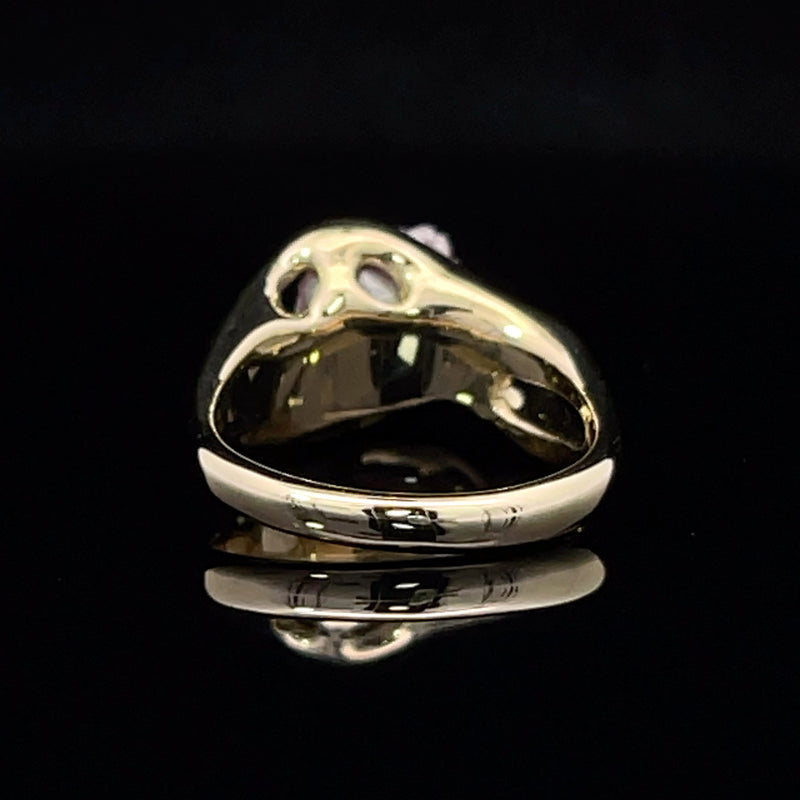 Freshwater pearl 14k gold freeform ring bottom