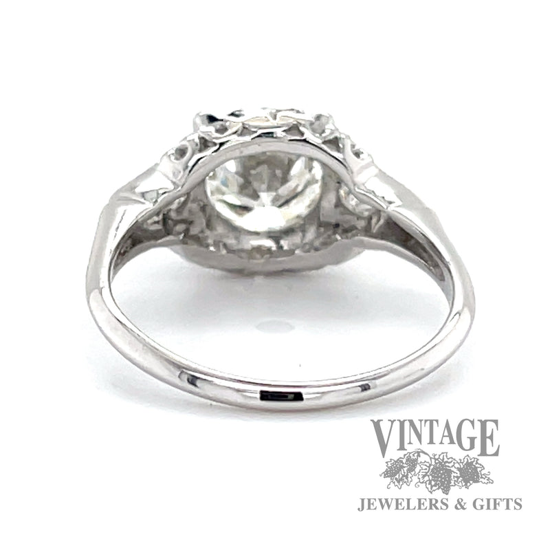 Antique 1.87 CTW diamond illusion head 18k white gold ring