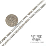 22" 14kw solid gold 3.75 mm figaro chain necklace scale