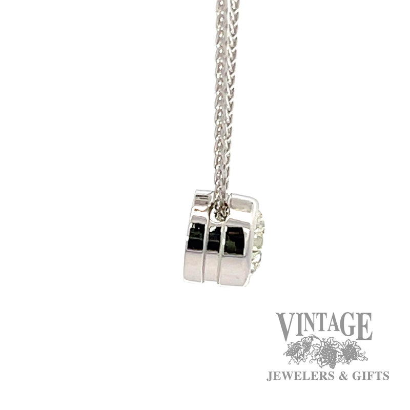 1.25 ct round natural diamond solitaire platinum slide necklace.