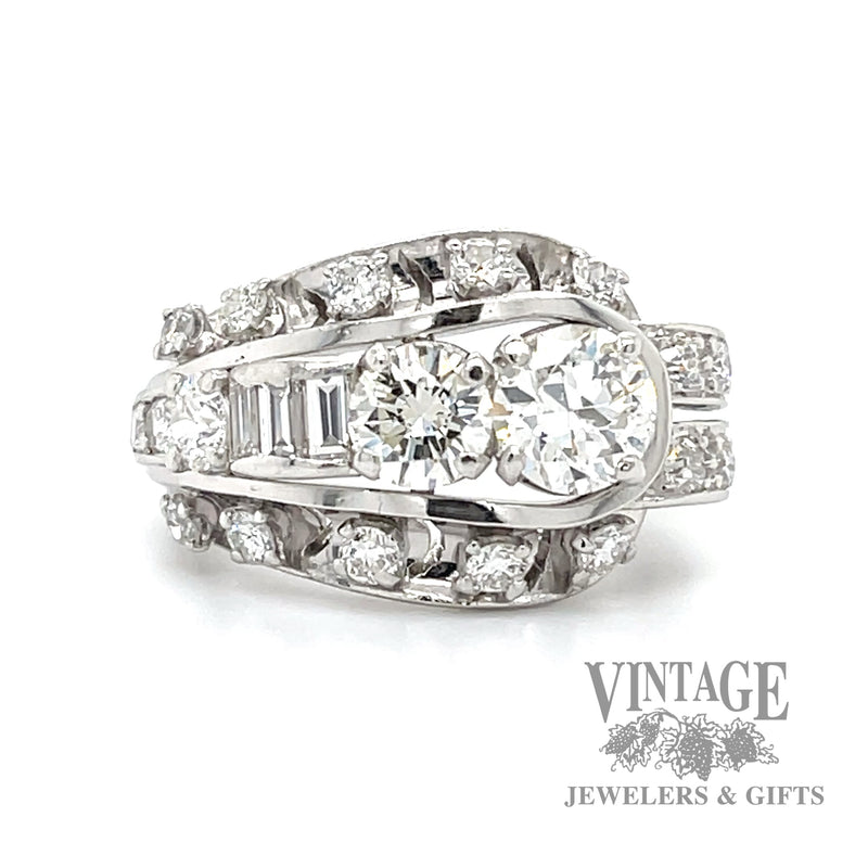 Antique art deco 2.4 CTW natural diamond and platinum ring.
