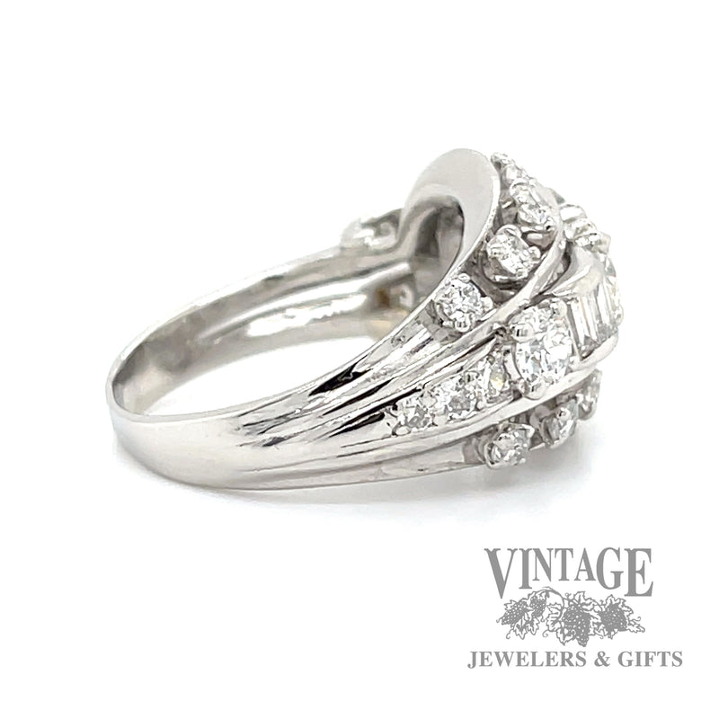 Antique art deco 2.4 CTW natural diamond and platinum ring.