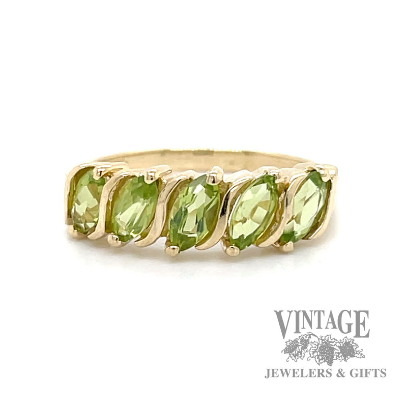 Peridot and 10k gold ring