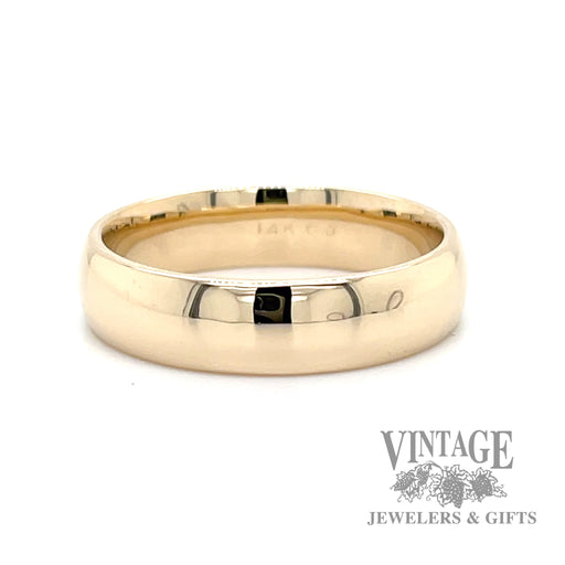 6 mm 14k gold half round comfort fit ring band