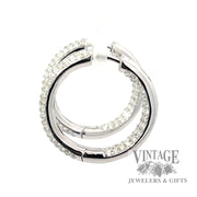 Diamond pave inside out 18kw gold tube hoop earrings side1