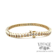 Channel set diamond line 14k gold bracelet bottom