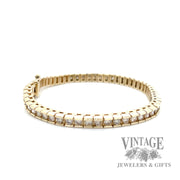 Channel set diamond line 14k gold bracelet side