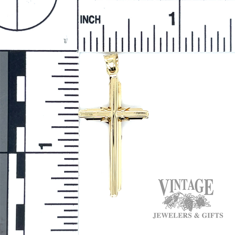 Crucifix 14k gold and CZ pendant