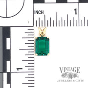 3 carat lab emerald 14k gold filigree pendant scale