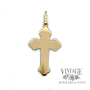 Flat 18k gold latin cross pendant