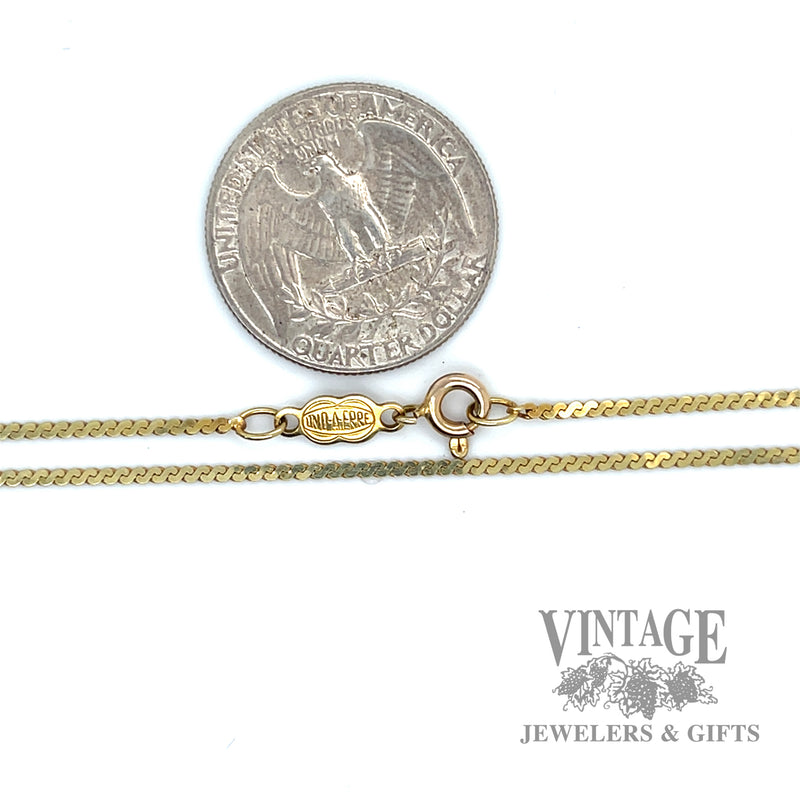 24" solid 14k gold 1.5 mm serpentine chain necklace