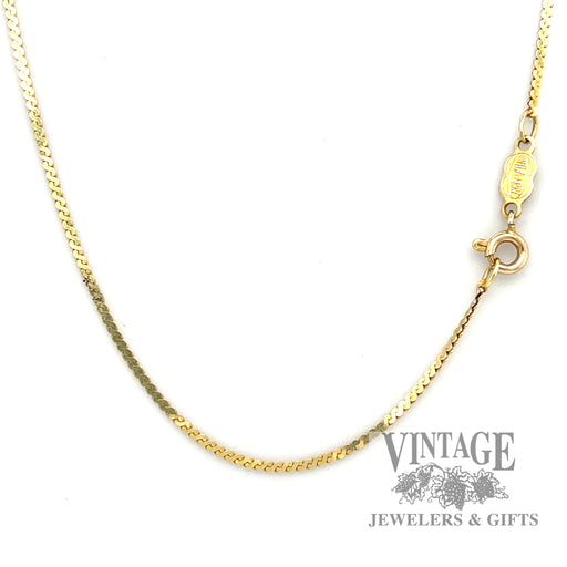 24" solid 14k gold 1.5 mm serpentine chain necklace