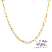 22" solid 14k gold 2.75 mm rope chain necklace.