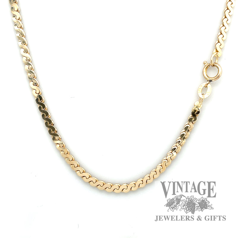24" serpentine 2.8 mm 13k gold chain necklace