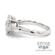 Platinum and natural diamond cluster ring side1