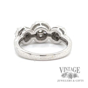 Three cluster 10k white gold natural diamond ring bottom
