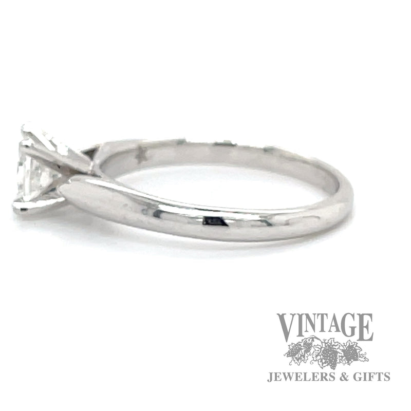 Princess cut 14k white gold natural diamond solitaire ring