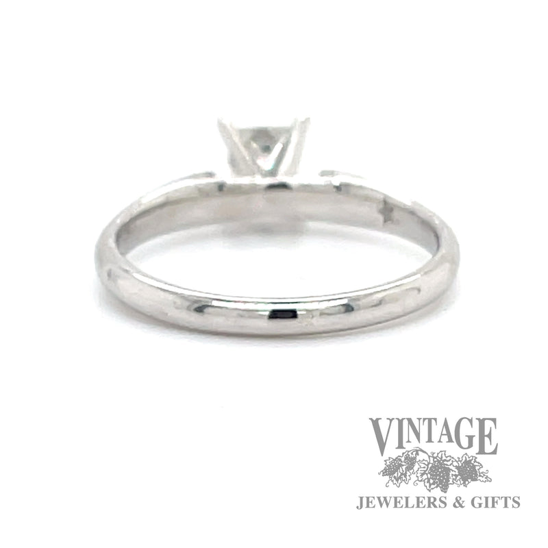 Princess cut 14k white gold natural diamond solitaire ring