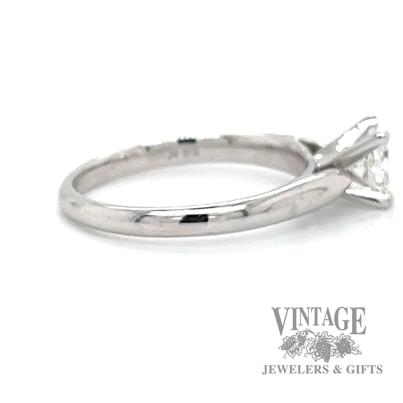 Princess cut 14k white gold natural diamond solitaire ring