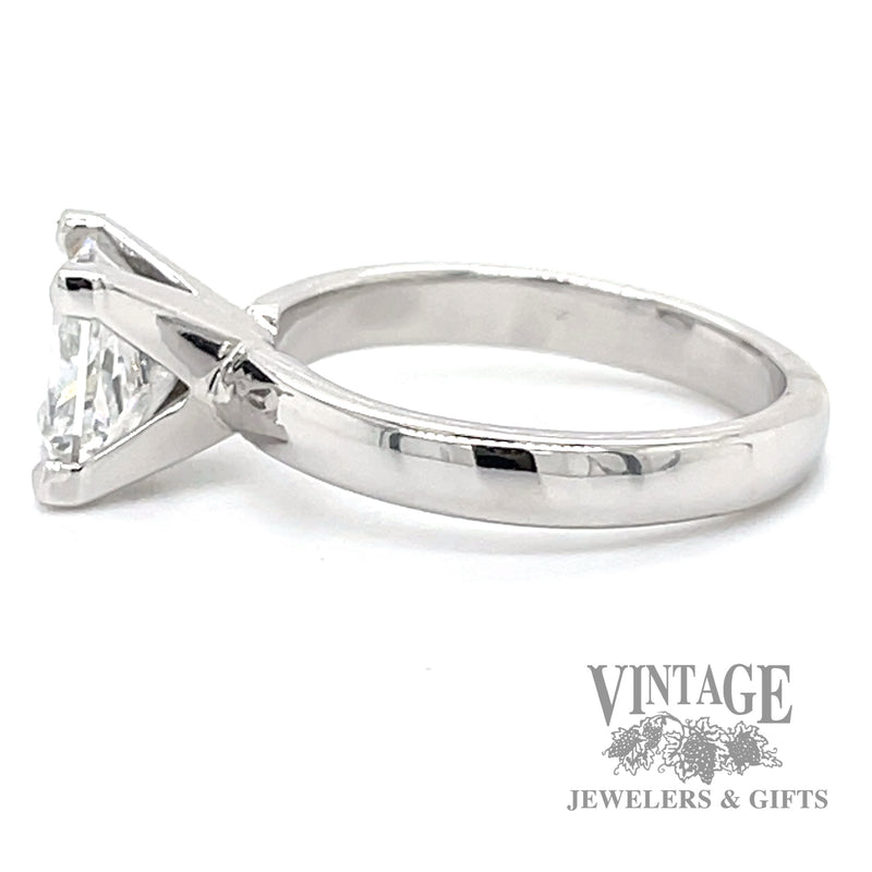 2.28 carat princess cut lab diamond 14kw gold solitaire ring side1