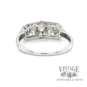 Vintage 18k white gold natural diamond ring bottom