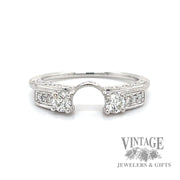 Natural diamond 14k white gold solitaire ring enhancer