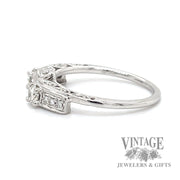 Natural diamond 14k white gold solitaire ring enhancer side