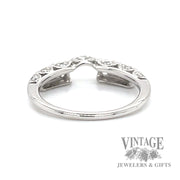 Natural diamond 14k white gold solitaire ring enhancer bottom