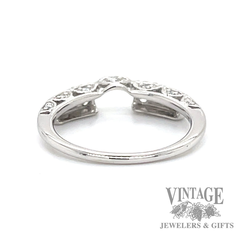 Natural diamond 14k white gold solitaire ring enhancer bottom