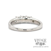 Princess cut natural diamond three stone 14kw gold ring with accented diamond shoulders bottom